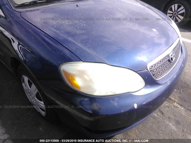 1NXBR32E15Z536721 - 2005 TOYOTA COROLLA CE/LE/S BLUE photo 6