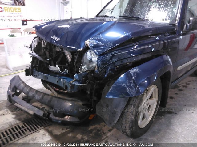 1J4GL58K07W526560 - 2007 JEEP LIBERTY LIMITED BLUE photo 6