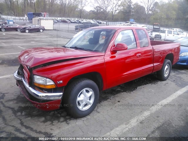 1B7GL22XXXS145072 - 1999 DODGE DAKOTA RED photo 2