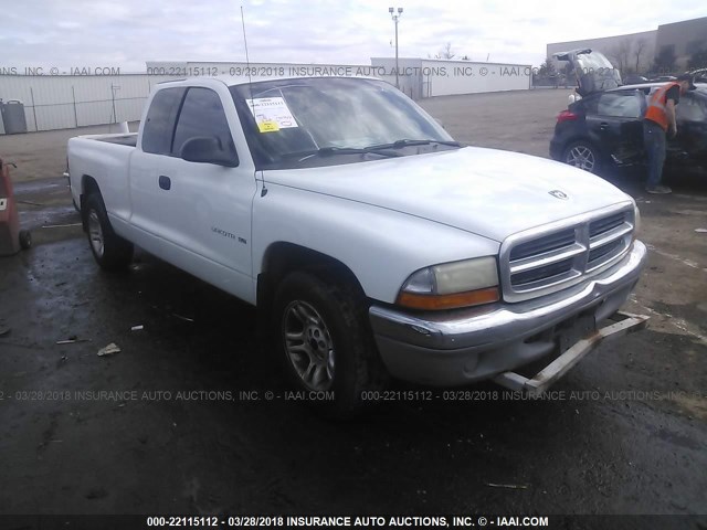 1B7GL22X21S100845 - 2001 DODGE DAKOTA WHITE photo 1