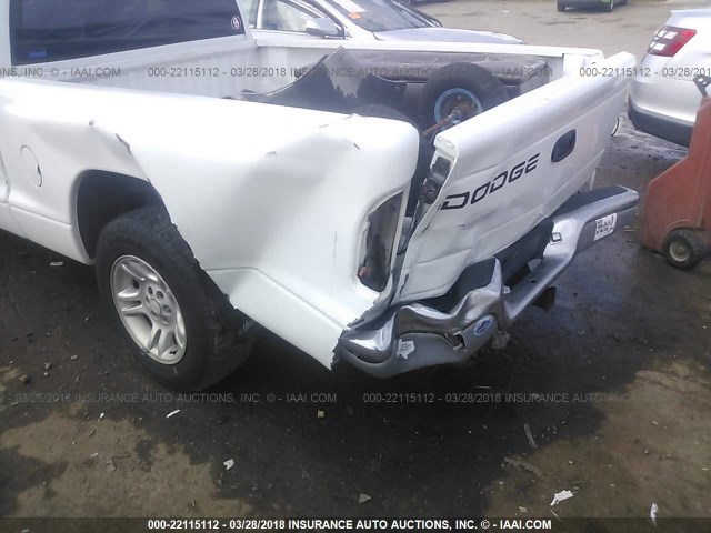 1B7GL22X21S100845 - 2001 DODGE DAKOTA WHITE photo 6