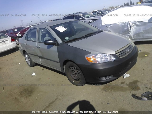 1NXBR32E13Z155268 - 2003 TOYOTA COROLLA CE/LE/S SILVER photo 1