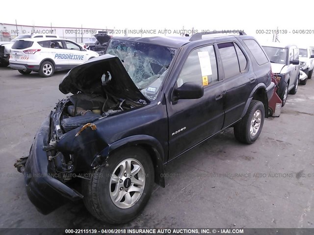 4S2CK58W744312297 - 2004 ISUZU RODEO S BLACK photo 2