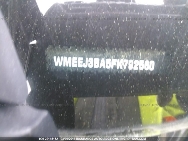 WMEEJ3BA5FK792560 - 2015 SMART FORTWO PURE/PASSION WHITE photo 9