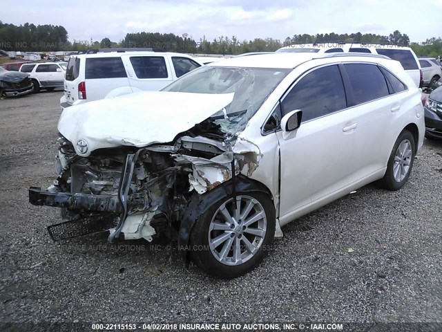 4T3ZA3BB8BU043844 - 2011 TOYOTA VENZA WHITE photo 2