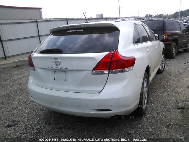 4T3ZA3BB8BU043844 - 2011 TOYOTA VENZA WHITE photo 4