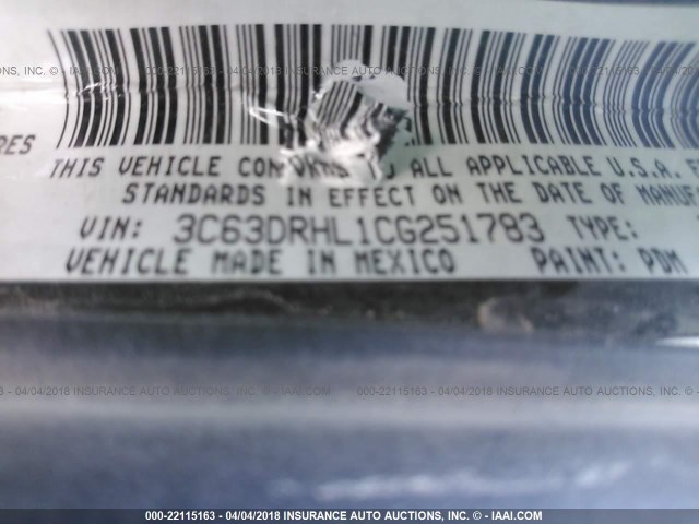 3C63DRHL1CG251783 - 2012 DODGE RAM 3500 SLT GRAY photo 10