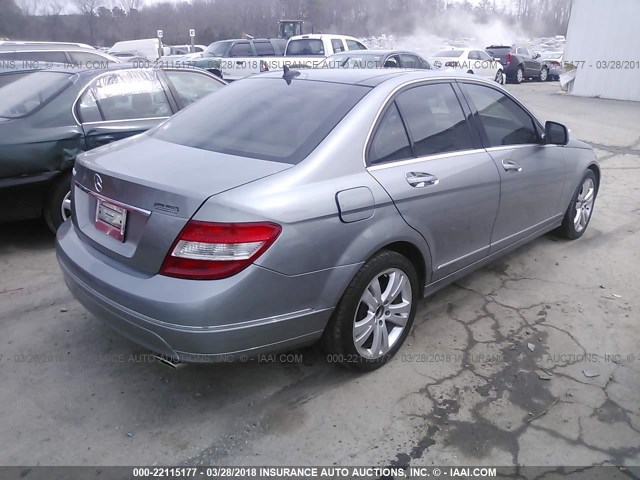 WDDGF54X59F224706 - 2009 MERCEDES-BENZ C 300 GRAY photo 4