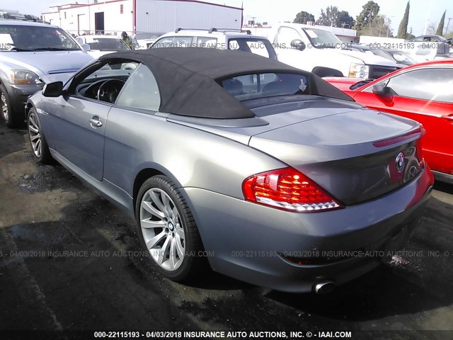 WBAEB5C56AC225895 - 2010 BMW 650 I GRAY photo 3