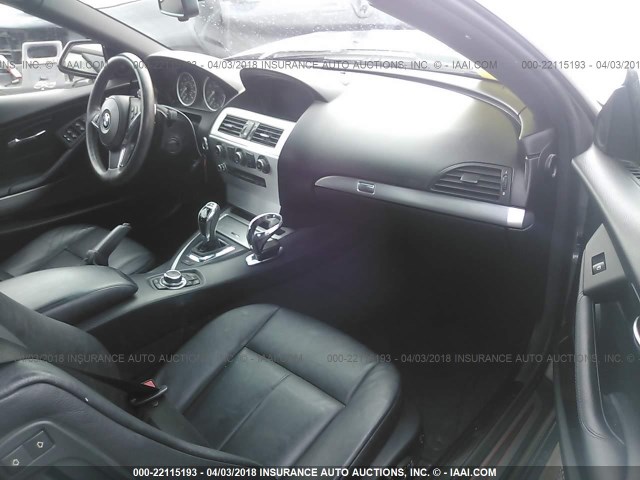 WBAEB5C56AC225895 - 2010 BMW 650 I GRAY photo 5