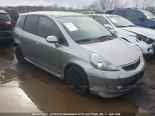 JHMGD38677S006680 - 2007 HONDA FIT S SILVER photo 1