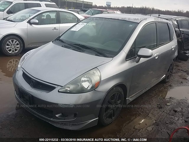 JHMGD38677S006680 - 2007 HONDA FIT S SILVER photo 2