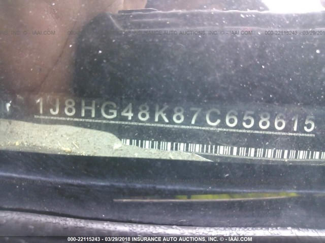 1J8HG48K87C658615 - 2007 JEEP COMMANDER ყავისფერი ფოტო 9