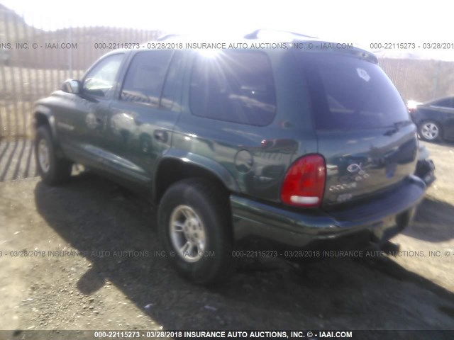 1B4HS28N1YF141710 - 2000 DODGE DURANGO GREEN photo 3