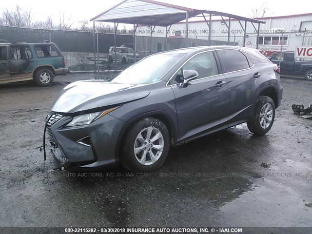 2T2ZZMCA5HC059423 - 2017 LEXUS RX 350/BASE/F SPORT GRAY photo 2