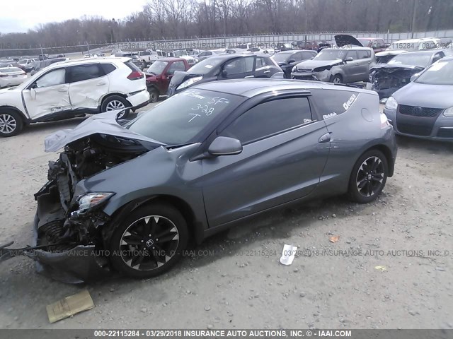 JHMZF1D63FS003254 - 2015 HONDA CR-Z EX GRAY photo 2