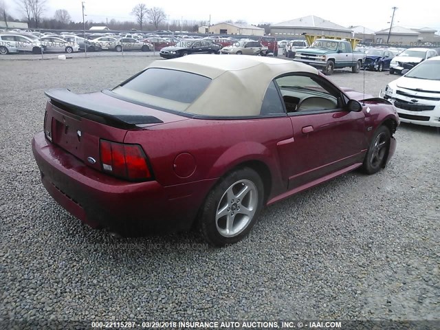 1FAFP45X73F444647 - 2003 FORD MUSTANG GT RED photo 4