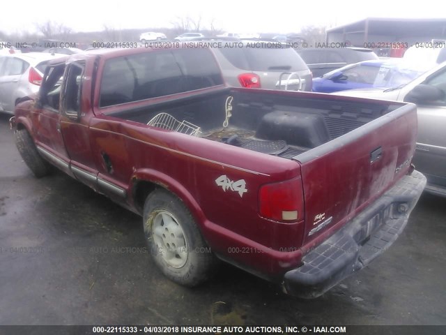 1GCDT19X338129290 - 2003 CHEVROLET S TRUCK S10 RED photo 3