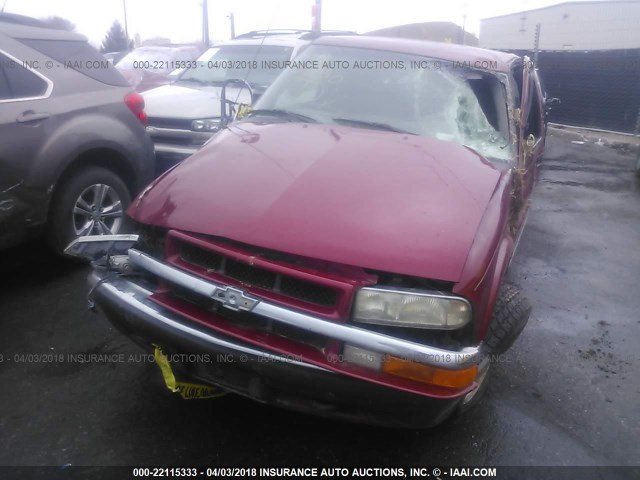 1GCDT19X338129290 - 2003 CHEVROLET S TRUCK S10 RED photo 6