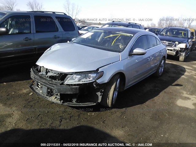 WVWRN7ANXDE502793 - 2013 VOLKSWAGEN CC LUXURY SILVER photo 2