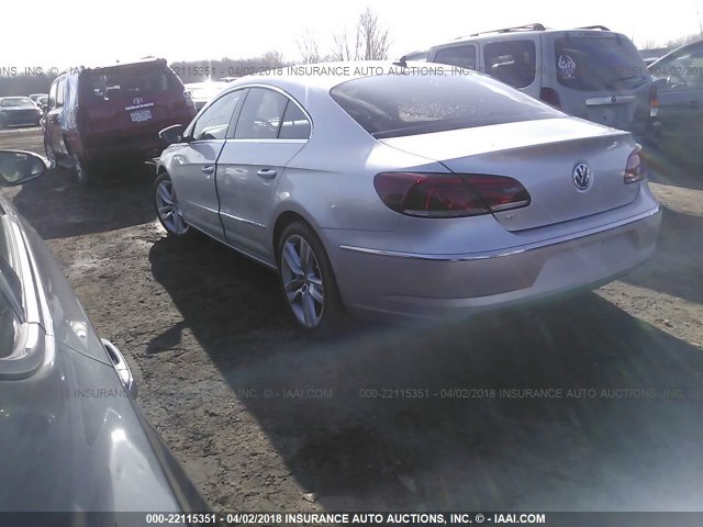 WVWRN7ANXDE502793 - 2013 VOLKSWAGEN CC LUXURY SILVER photo 3