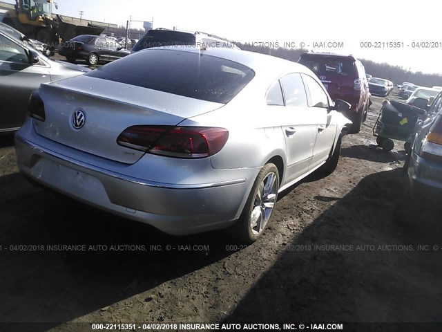 WVWRN7ANXDE502793 - 2013 VOLKSWAGEN CC LUXURY SILVER photo 4