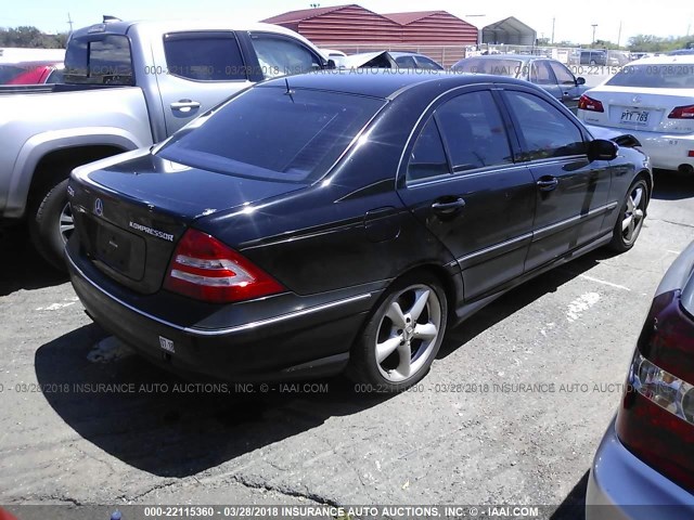 WDBRF40J05F586465 - 2005 MERCEDES-BENZ C 230K SPORT SEDAN BLACK photo 4