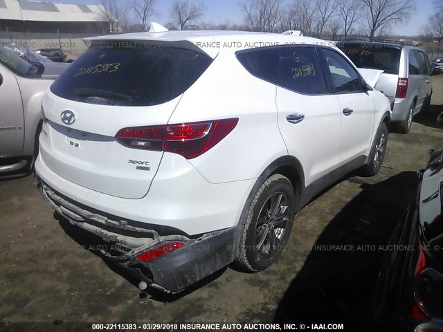 5XYZTDLB3EG131492 - 2014 HYUNDAI SANTA FE SPORT  WHITE photo 4