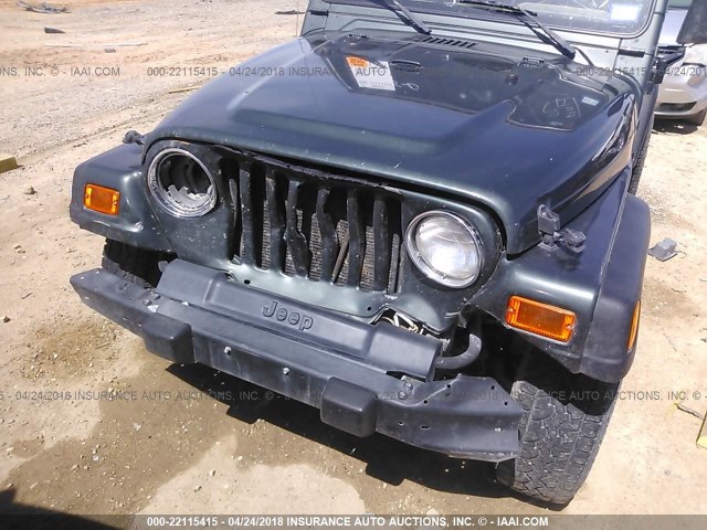 1J4FA49S42P745938 - 2002 JEEP WRANGLER / TJ SPORT GREEN photo 6