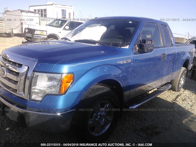 1FTEX1E82AKE41771 - 2010 FORD F150 SUPER CAB Dark Blue photo 2