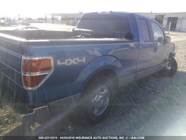 1FTEX1E82AKE41771 - 2010 FORD F150 SUPER CAB Dark Blue photo 4