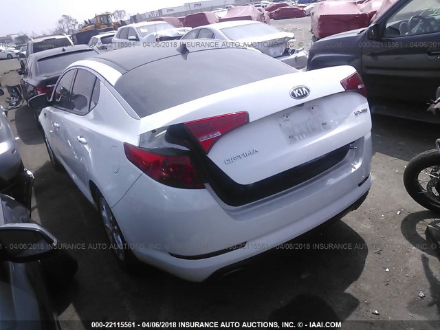 5XXGN4A70DG257408 - 2013 KIA OPTIMA EX WHITE photo 3