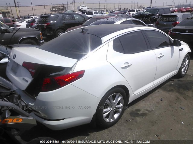 5XXGN4A70DG257408 - 2013 KIA OPTIMA EX WHITE photo 4