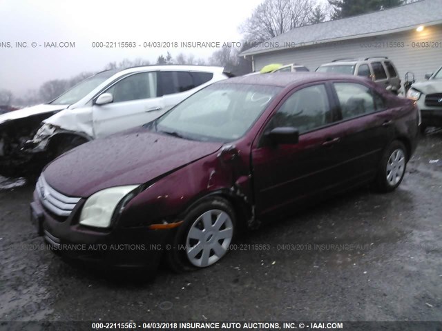 3FAFP06Z86R183724 - 2006 FORD FUSION S MAROON photo 2