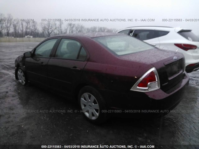 3FAFP06Z86R183724 - 2006 FORD FUSION S MAROON photo 3