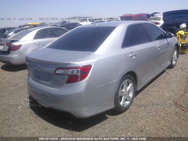 4T1BF1FK9CU180951 - 2012 TOYOTA CAMRY SE/LE/XLE SILVER photo 4
