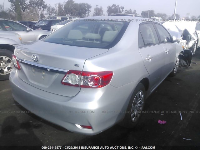 5YFBU4EE0DP139405 - 2013 TOYOTA COROLLA S/LE SILVER photo 4