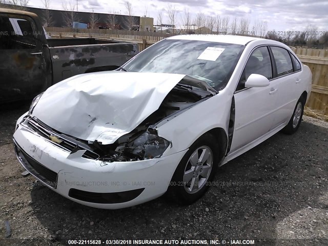 2G1WB5EK5A1246956 - 2010 CHEVROLET IMPALA LT WHITE photo 2