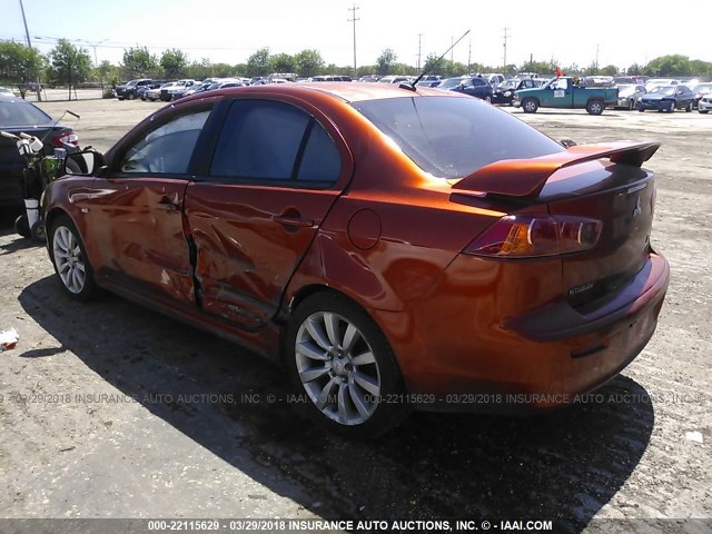 JA3AU86W39U037924 - 2009 MITSUBISHI LANCER GTS ORANGE photo 3