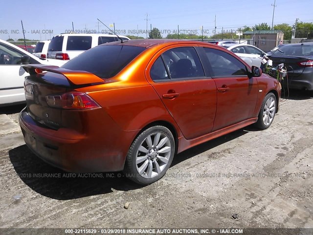 JA3AU86W39U037924 - 2009 MITSUBISHI LANCER GTS ORANGE photo 4