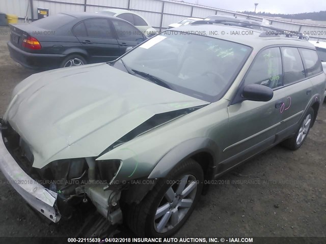 4S4BP61C377338702 - 2007 SUBARU LEGACY OUTBACK 2.5I GREEN photo 2