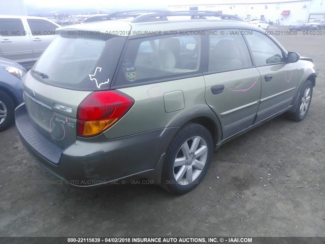 4S4BP61C377338702 - 2007 SUBARU LEGACY OUTBACK 2.5I GREEN photo 4