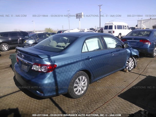 5YFBU4EE7CP069349 - 2012 TOYOTA COROLLA S/LE BLUE photo 4