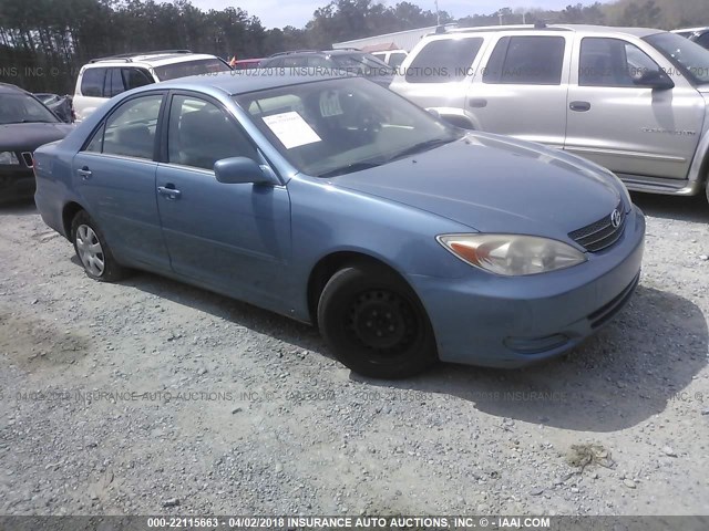 4T1BE32K53U172124 - 2003 TOYOTA CAMRY LE/XLE/SE BLUE photo 1