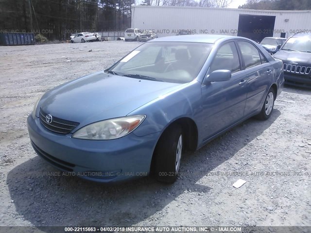 4T1BE32K53U172124 - 2003 TOYOTA CAMRY LE/XLE/SE BLUE photo 2