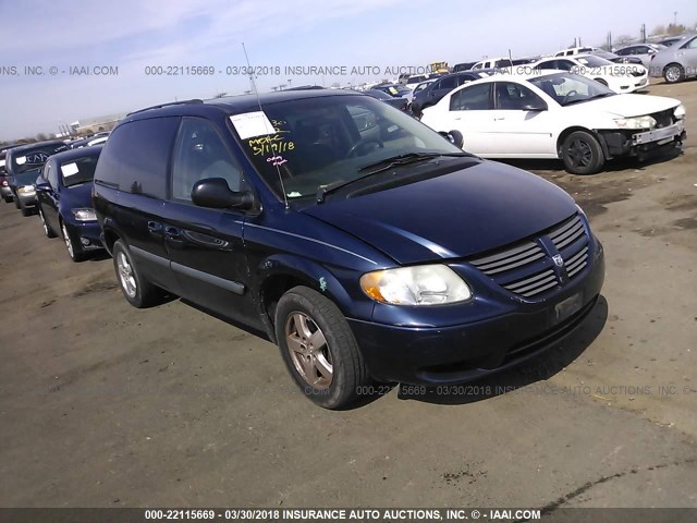 1D4GP45R65B209668 - 2005 DODGE CARAVAN SXT BLUE photo 1