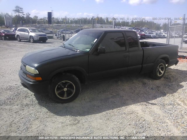 1GCCS19X038163556 - 2003 CHEVROLET S TRUCK S10 BLACK photo 2