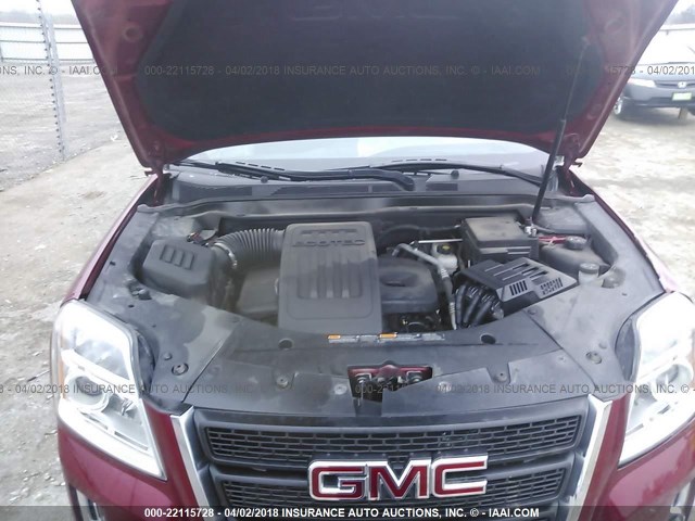 2GKALMEK7D6250575 - 2013 GMC TERRAIN SLE RED photo 10