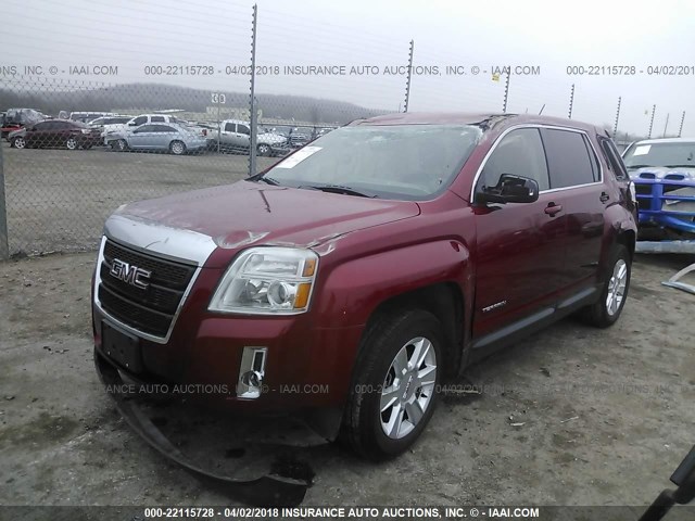 2GKALMEK7D6250575 - 2013 GMC TERRAIN SLE RED photo 2