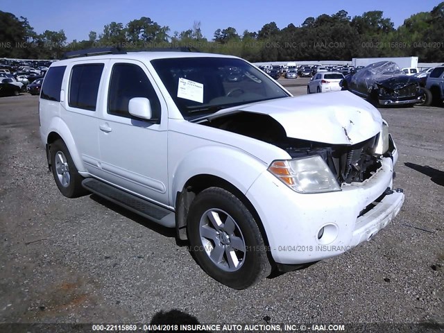 5N1AR1NN2AC608179 - 2010 NISSAN PATHFINDER S/LE/SE WHITE photo 1